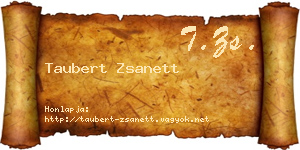 Taubert Zsanett névjegykártya